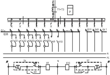 схема панели распределительной 3Р-119-00, 3Р-119-30, 3Р-119-31