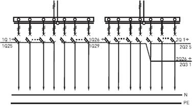 схема панели распределительной 3Р-124-00, 3Р-124-30, 3Р-124-31