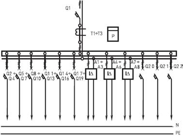 схема панели вводно-распределительной распределительной 3Р-152-00, 3Р-152-30,3Р-152-31,