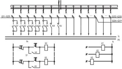 схема панели распределительной 3Р-107-00, 3Р-107-30, 3Р-107-31