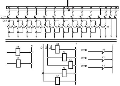 Электрическая схема панелей распределительных 4Р-103-00, 4Р-103-30, 4Р-103-31